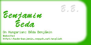 benjamin beda business card